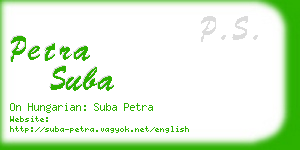 petra suba business card